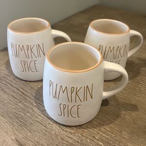 Lot 3 Rae Dunn Magenta Coffee Tea Mugs Pumpkin Spice Ceramic Mug Set